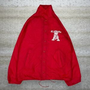 True Vintage 90s Alabama Windbreaker Jacket Mens L Crimson Red White Logo
